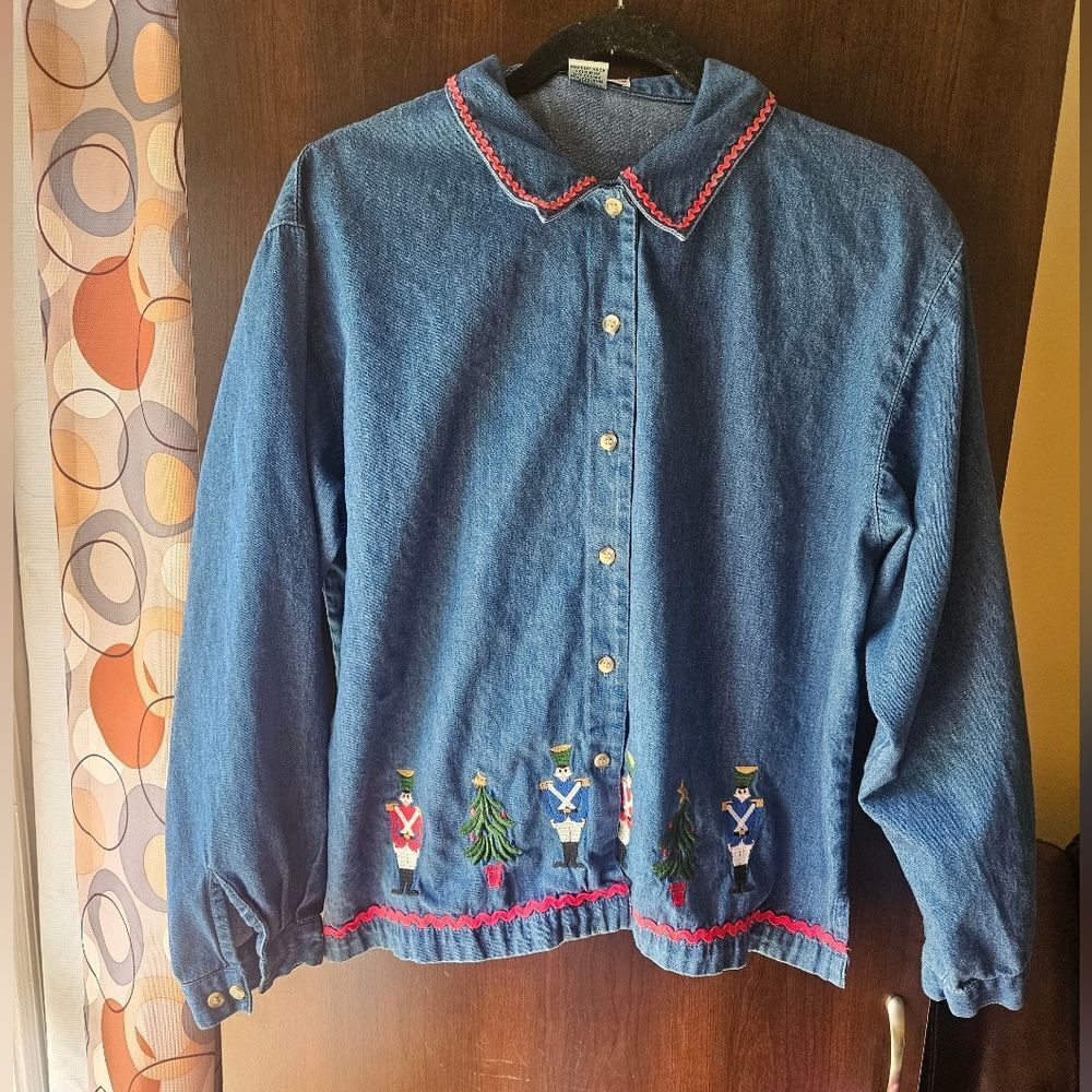Vintage Maggie & Max Christmas Button Down Size XL